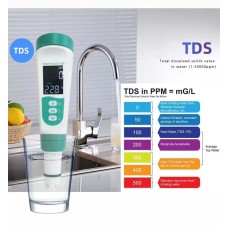 5 in 1 Type PH TDS EC SALINITY Temperature Water Meter Tester with Speech Function for Aquarium