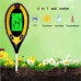 4 In 1 pH Moisture Soil Meter LCD Temperature Sunlight for Garden Farm Greenhouse Soil Fertility Tester
