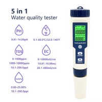 5 in 1 TDS/EC/PH/Salinity/Temperature Meter Digital Water Quality Monitor Tester
